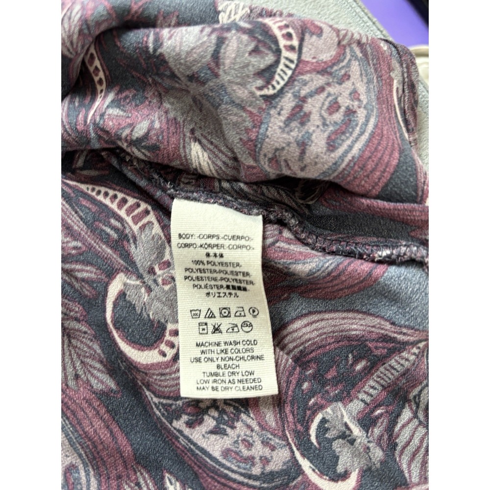 Free People Paisley Bell Sleeve Flowy Artsy Blouse Sz M Poet Boho 60s 70s Hippie - Picture 10 of 11